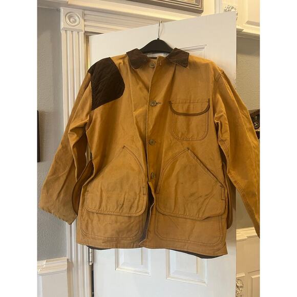 Duck Hunting Fishing Outdoor Canvas Jacket Barn Corduroy Collar Measurements - Picture 1 of 13